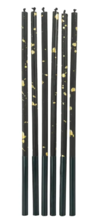 SILV Vela Palito Preta com Dourado 17cm -...