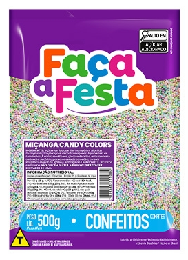 LEKE Confeito Miçanga Candy Colors 500g