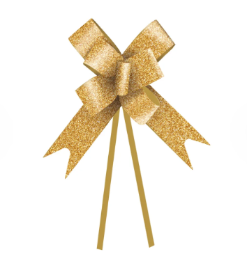 CROMUS Laço Pronto Glitter Ouro 22mm - 10un