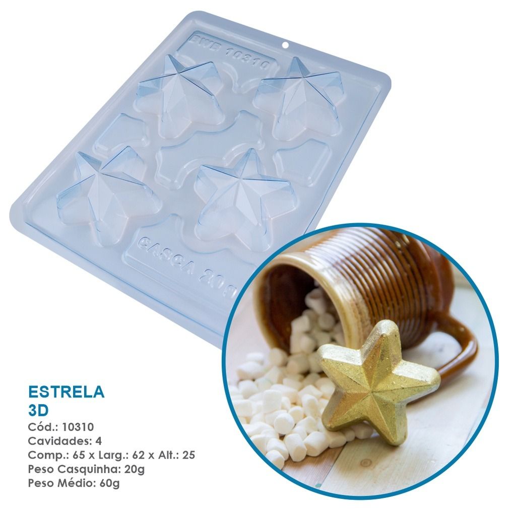 BWB 10310 Forma 3 Partes Estrela 3D 4 Cav.