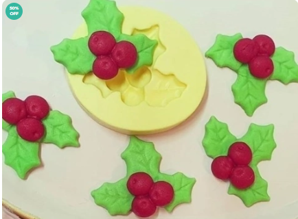 MAZ 129 Molde de Silicone Natal Azevinho