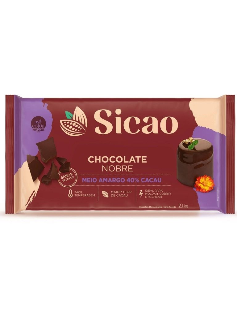 SICAO Choc Meio Amargo 40% Barra 2,1kg NOBRE