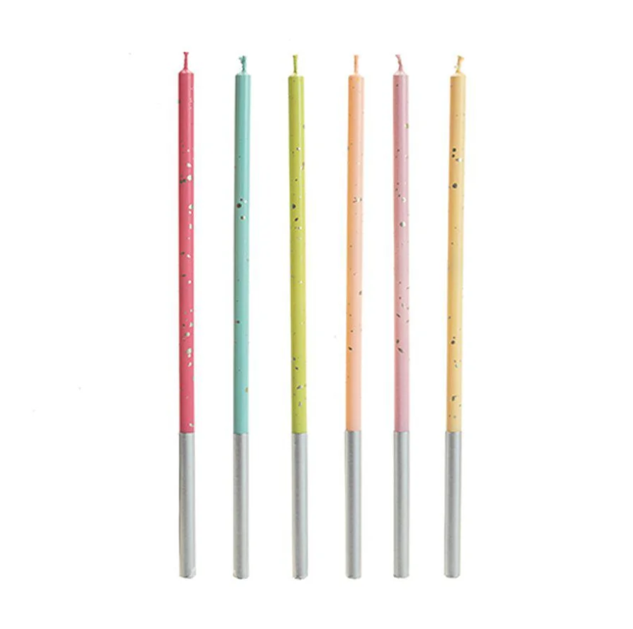 SILV Vela Palito Arco-iris Glitter 15cm -...