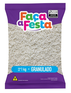 LEKE Confeito Granulado Crocante Branco 1kg