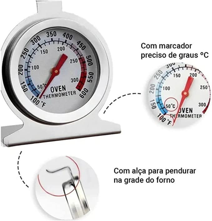 CONFEITUDO Termômetro Analógico Para Forn...