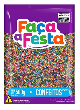 LEKE Confeito Granulado Colorido 500g