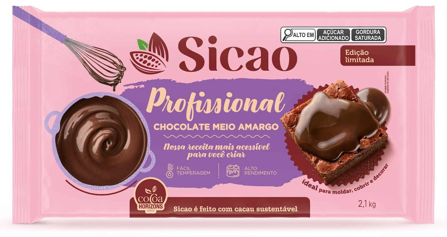 SICAO PROFISSIONAL Choc Meio Amargo Barra...