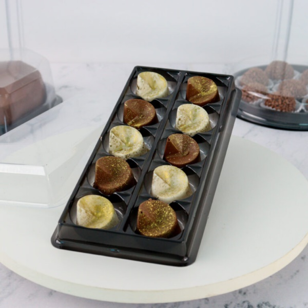 BWB14003 Caixa p/ Bombom c/ 10 Cav. Preto...