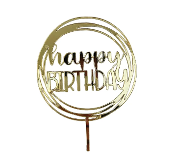 CRDZO Topo Bolo Aro Happy Birthday 12cm -...