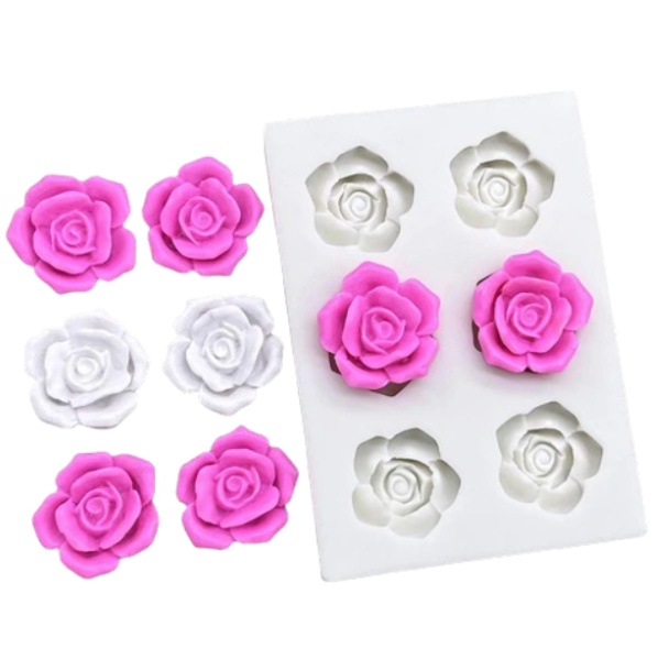 MAZ 2701 Molde de Silicone Rosas Chiques