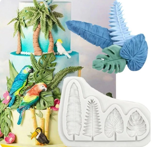 MAZ 2480 Molde de Silicone Folhas Tropicais