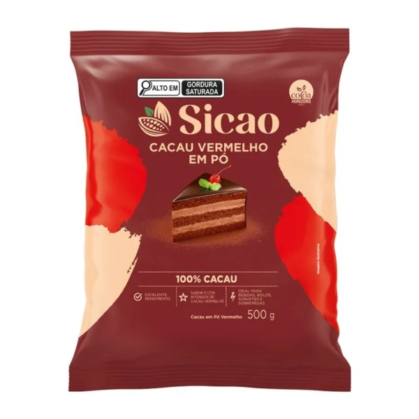 SICAO Cacau Em Pó 100% Vermelho 500g 