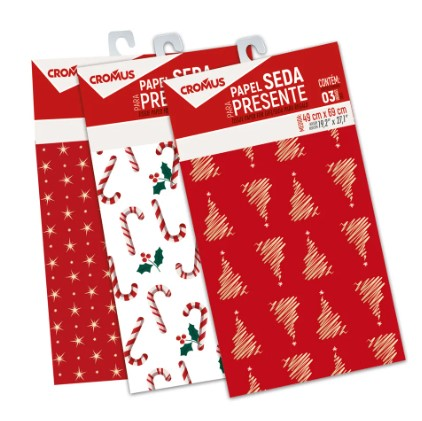 CROMUS Papel Seda Decorado Natal 49x69 - ...